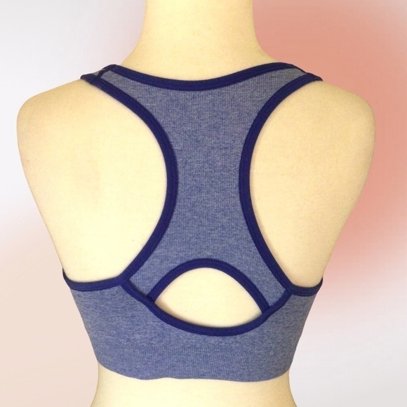 MTA Sport Two Tone Blue and Purple Racerback Sports Bra Med - Picture 4 of 8